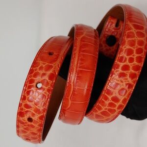 Lyn Gaylord Orange and Red Genuine Italian Calfskin Belt Size L